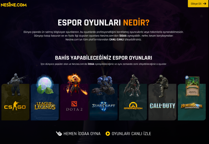 Nesine E-Spor Designs